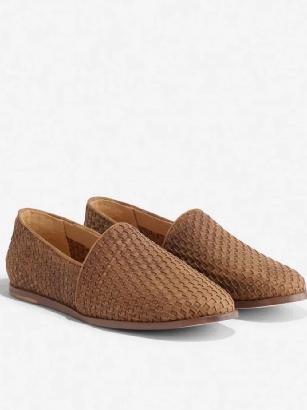 Nisolo Woven Slip-On Loafers in Tan Brown